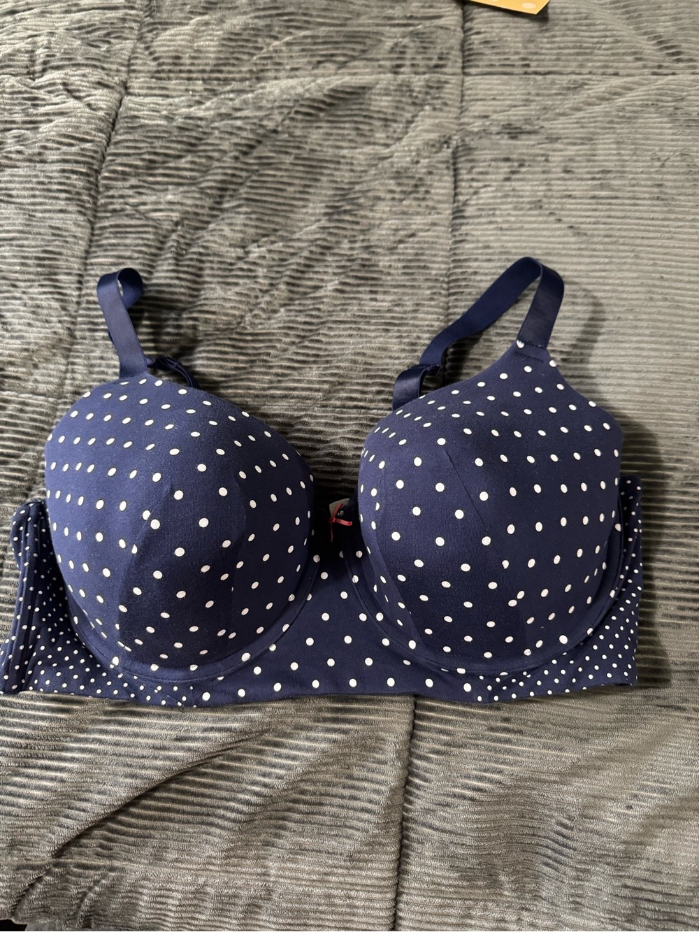 Navy Polka Dot T-Shirt Bra - Women Intimates
